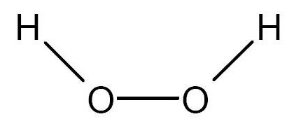 Por ejemplo: Una molécula de peróxido de hidrógeno tiene dos átomos de hidrógeno y dos átomos de oxígeno. Los átomos de oxigeno están unidos entre si y hay un átomo de hidrógeno unido a cada átomo de oxígeno.
