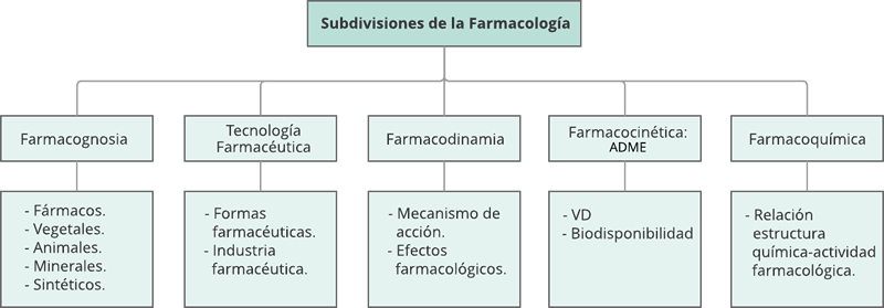 Farmacologia Subdivisiones